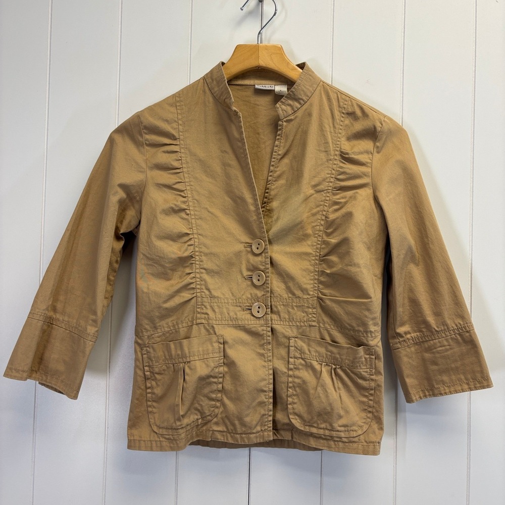Rubbish Women Y2K Minimalist Cotton Blazer Jacket Size S Neutral Business Office